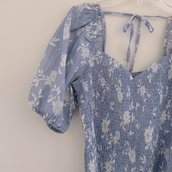 SELF ESTEEM || Light Blue Puff Sleeve Blouse. Sz. L - Picture 7 of 16
